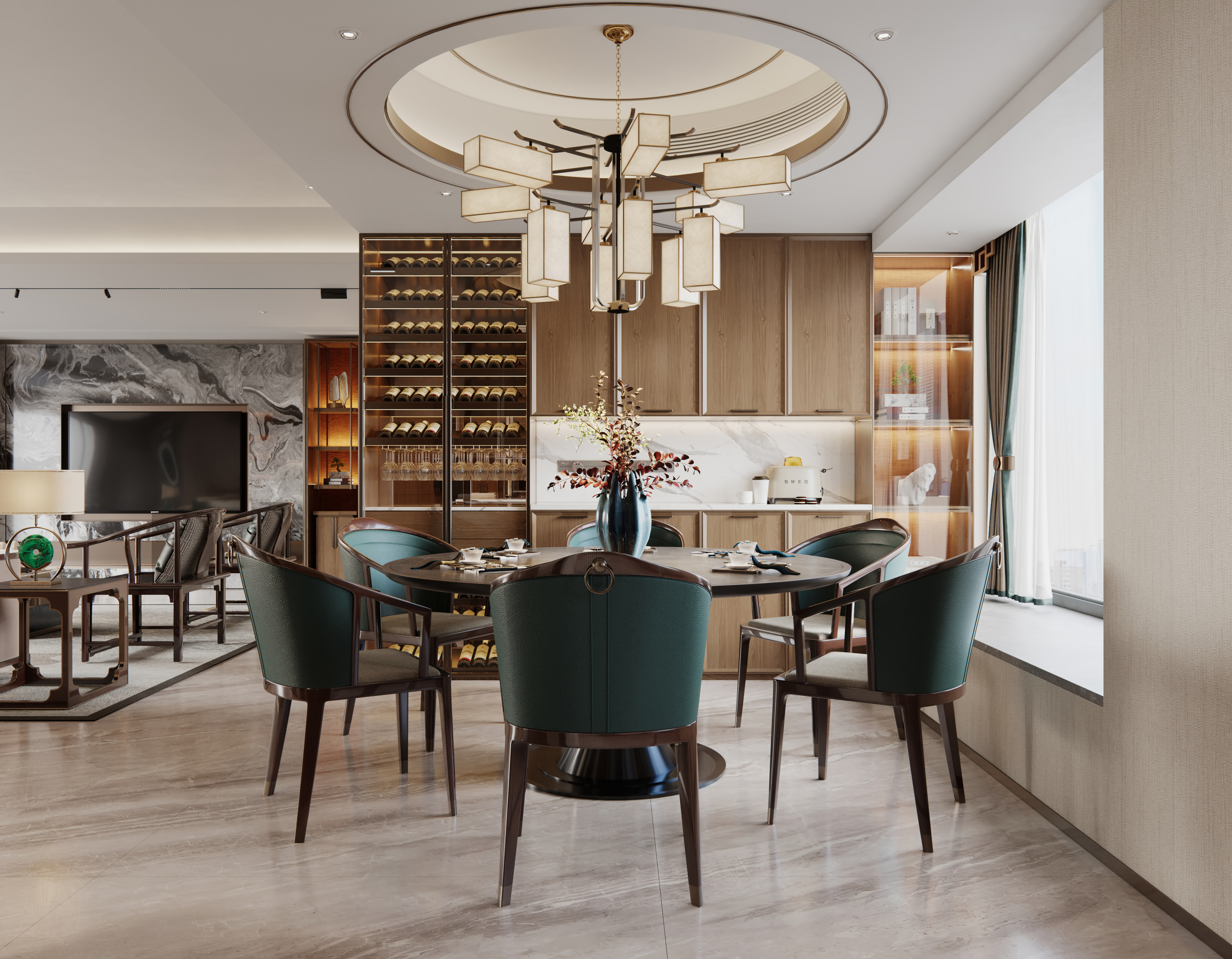 新中式客餐厅 中式客厅 -7