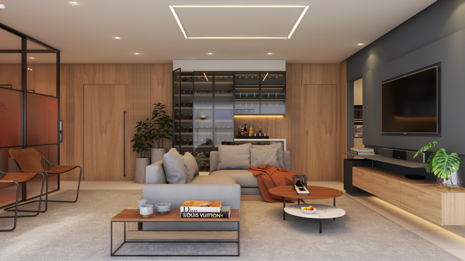 合适的·玻璃 客厅电视，晚餐丨ZEDY ARQUITETURA-9