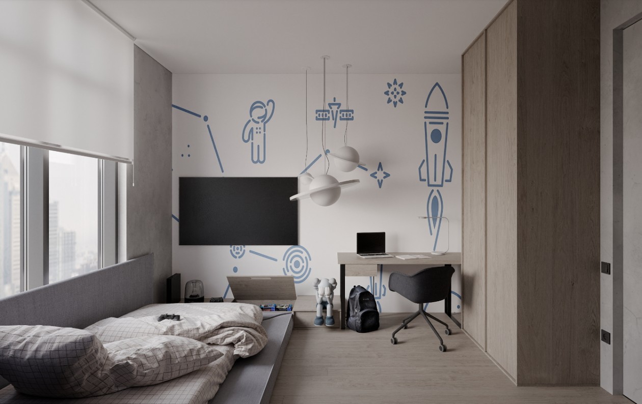 120 平北欧风暖色系日景夜景设计案例-21