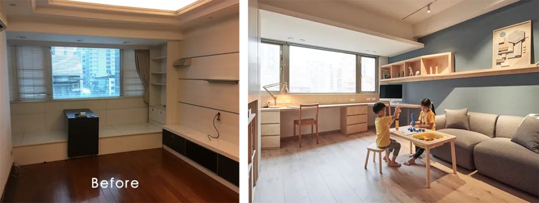 台北 105㎡老房改造,客餐厨全开放,还有室内攀岩区,活泼又实用-90