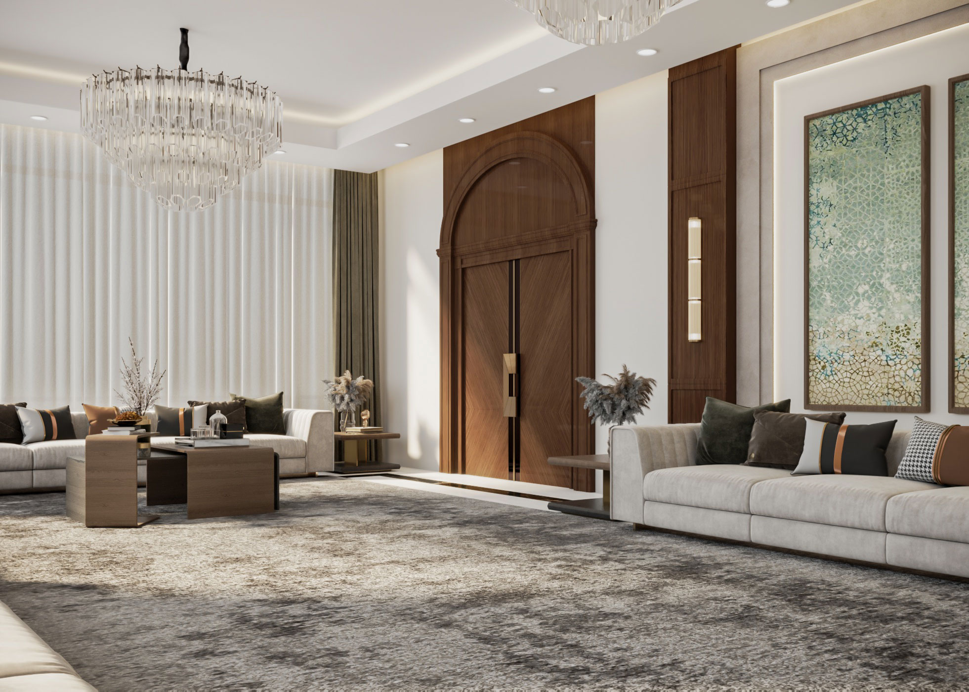 带餐厅的新古典风格居住空间丨Ghanem 设计工作室-4