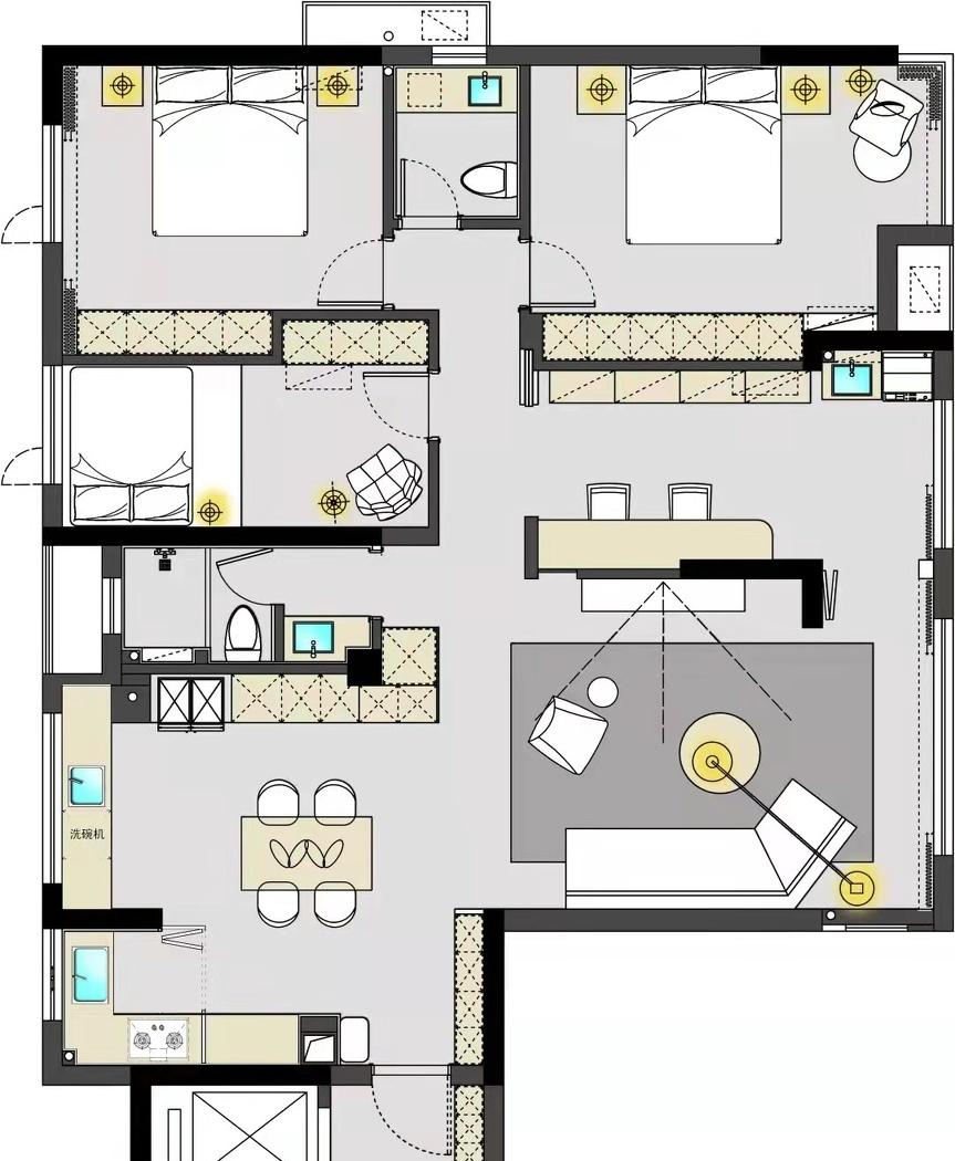 130m²平层空间设计丨李佳眉设计师-7