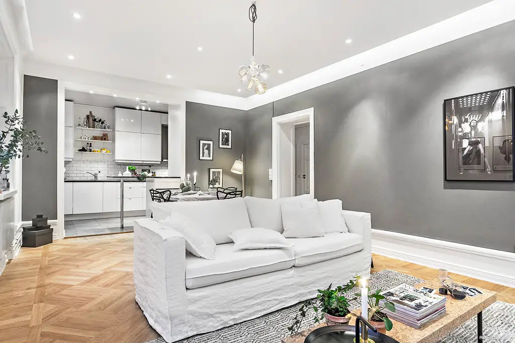 瑞典灰白经典公寓 | 温馨宁静的现代设计-5