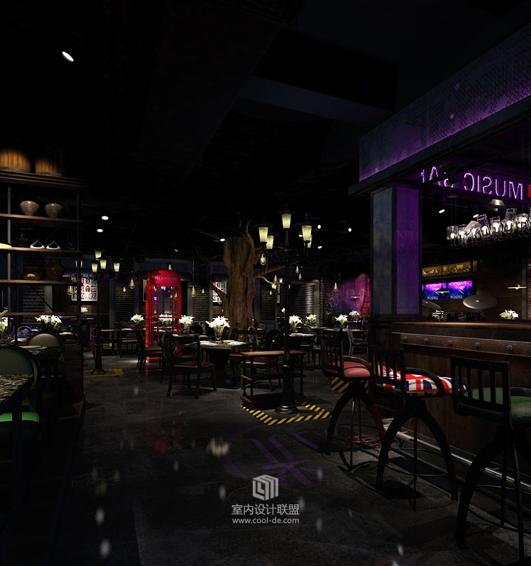 主题餐厅设计-福州揽季月光音乐餐吧主题餐厅设计-15