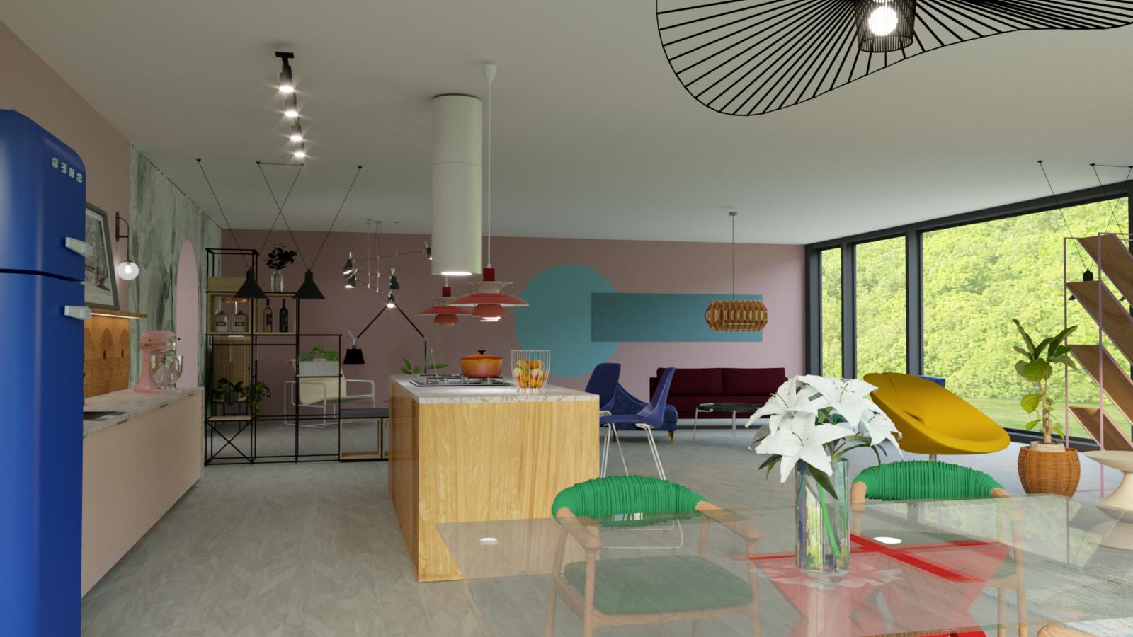 带小厨房的客厅室内设计丨波兰华沙-9