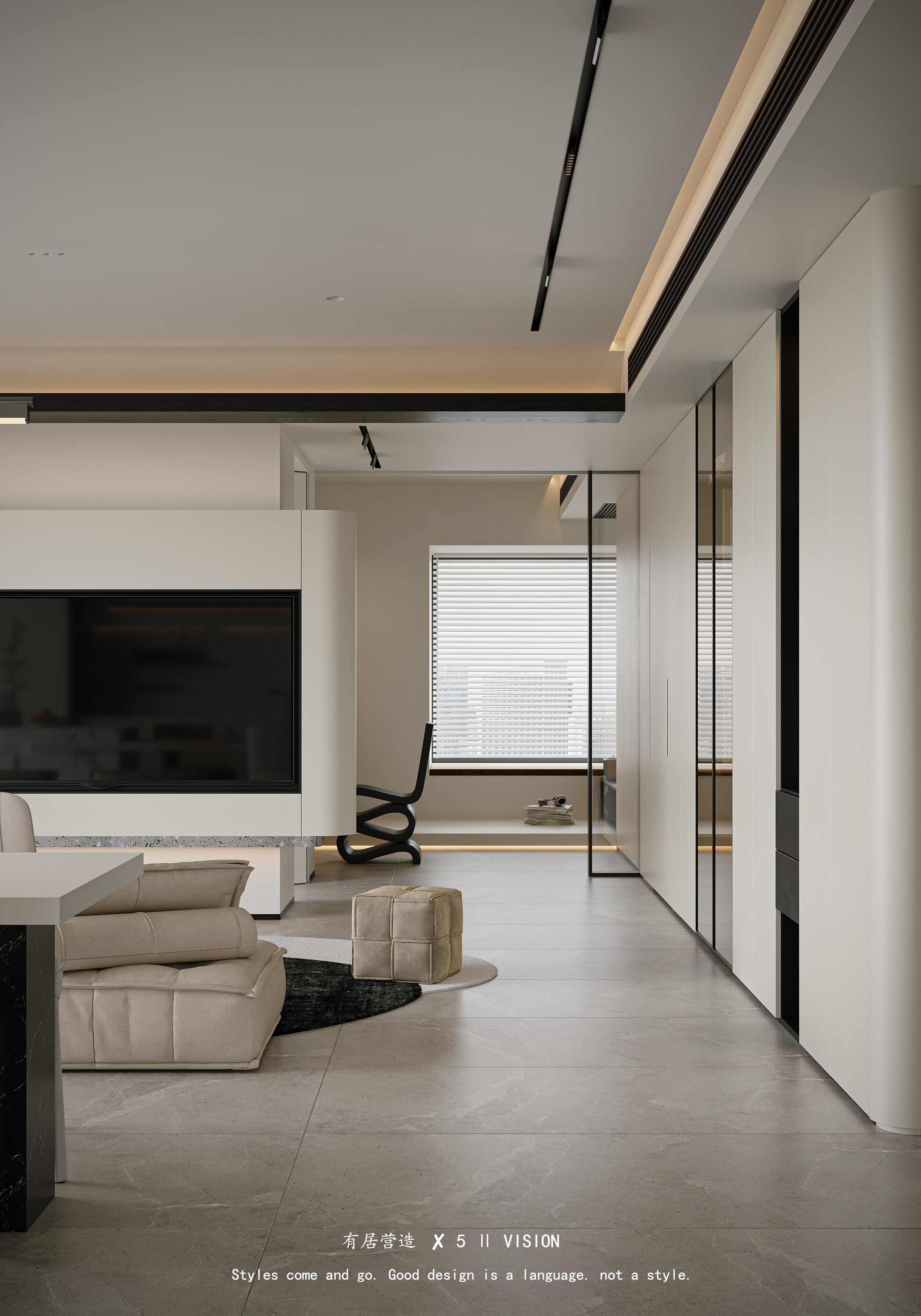 现代简约奶油风效果图丨有居营造——吴建遥-7