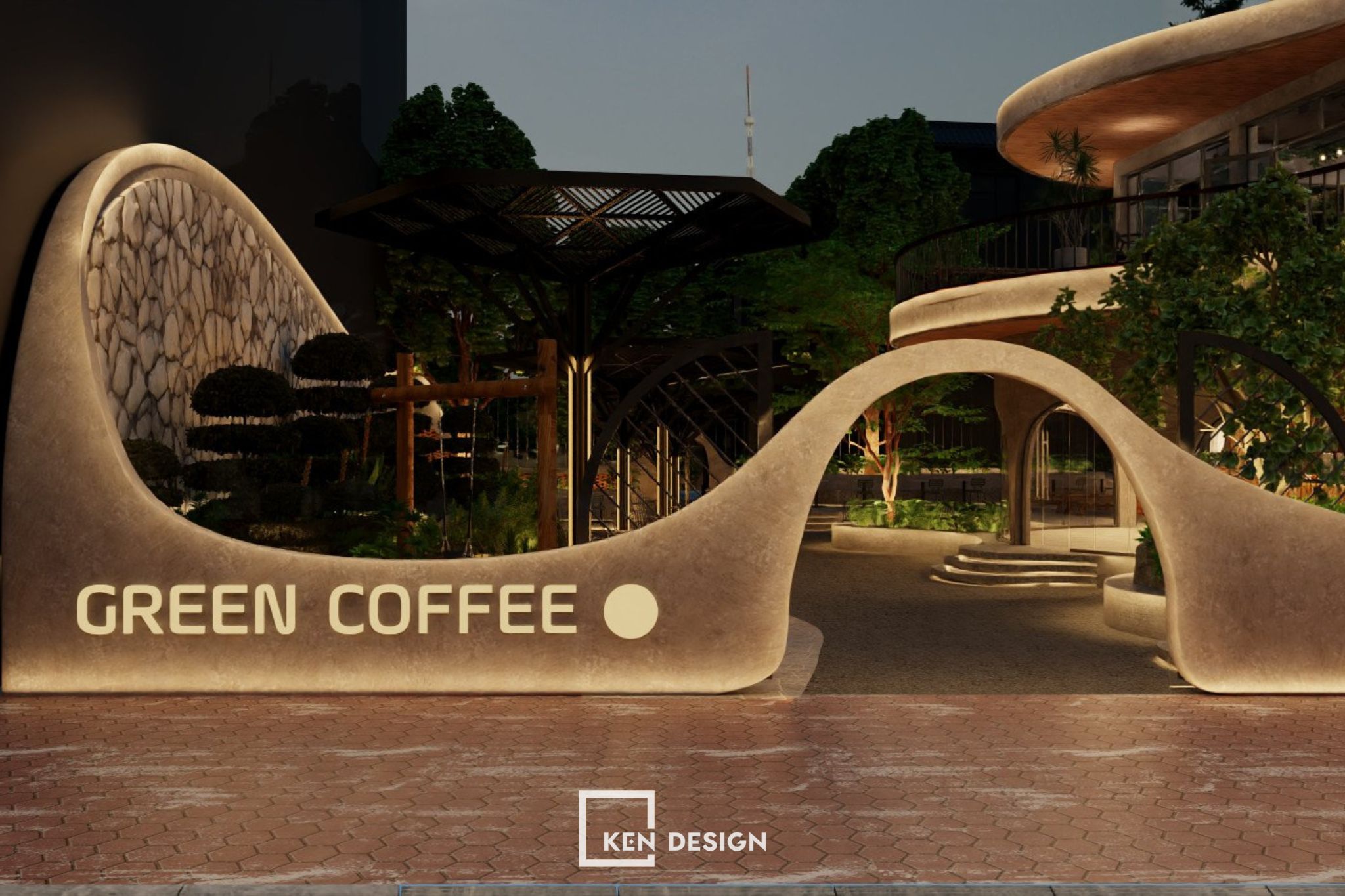 Green Coffee咖啡馆设计丨越南河内丨KenDesign-23