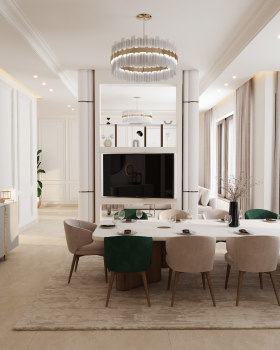 新古典主义客厅与餐厅