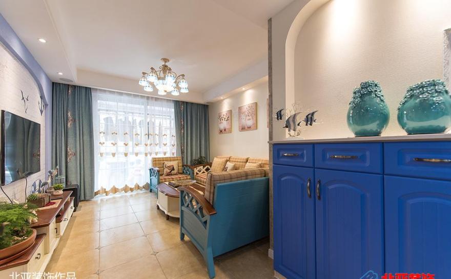 地中海风格 120㎡家居设计,白色调与蓝色元素打造浪漫空间-25