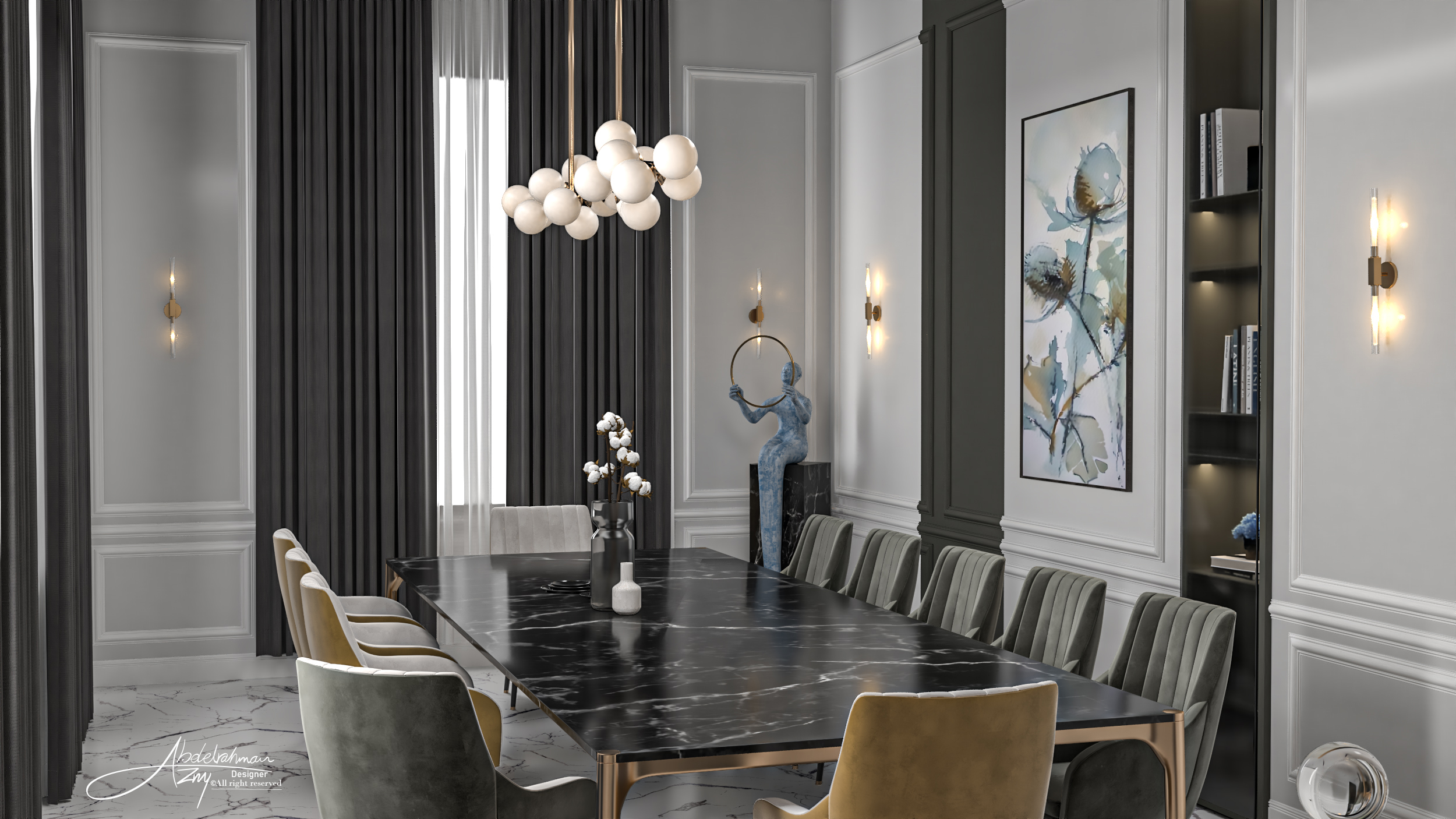 沙特阿拉伯某住宅室内设计丨Abdelrahman Azmy-7