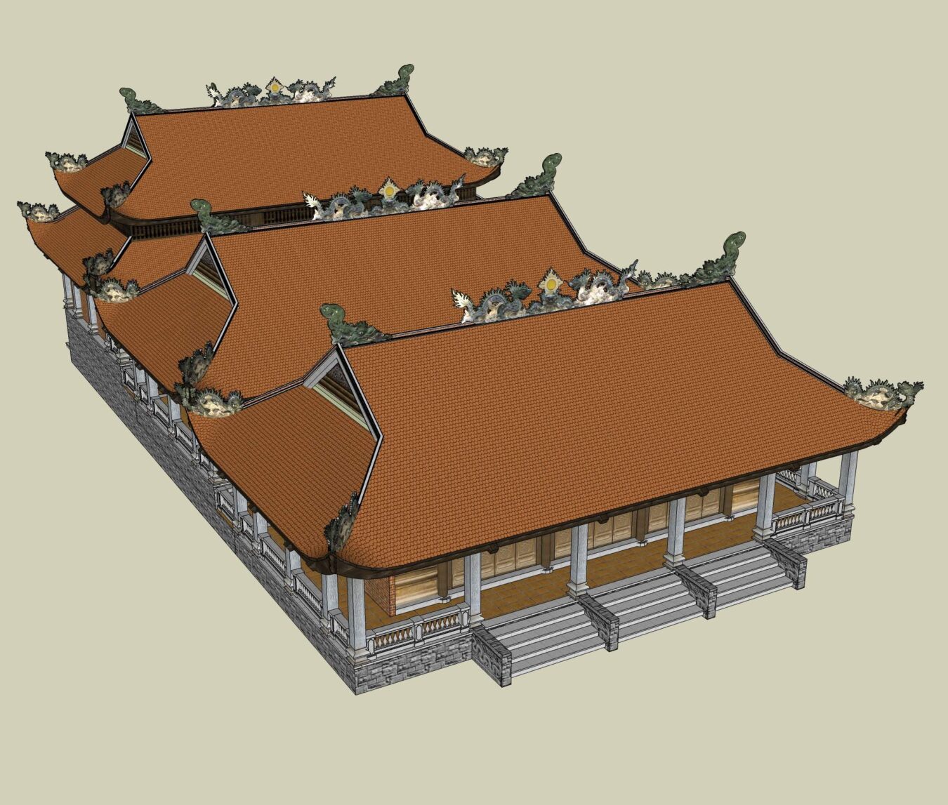 越南古建筑寺庙Sketchup模型库（P1）-3