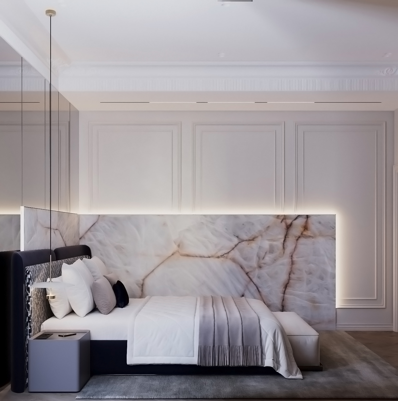 Neoclassical master bedroom-3
