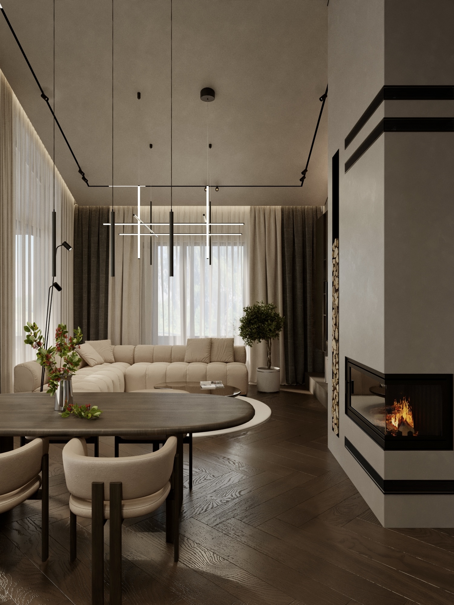 Visualization of the kitchen-living room-6