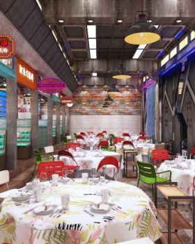 赛博朋克·昆明2119港式打边炉火锅店