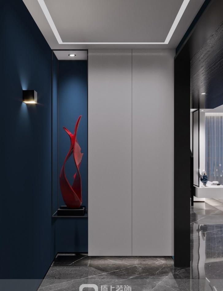 佛山 200㎡复式时光 | 湛蓝托红,实用轻奢-10