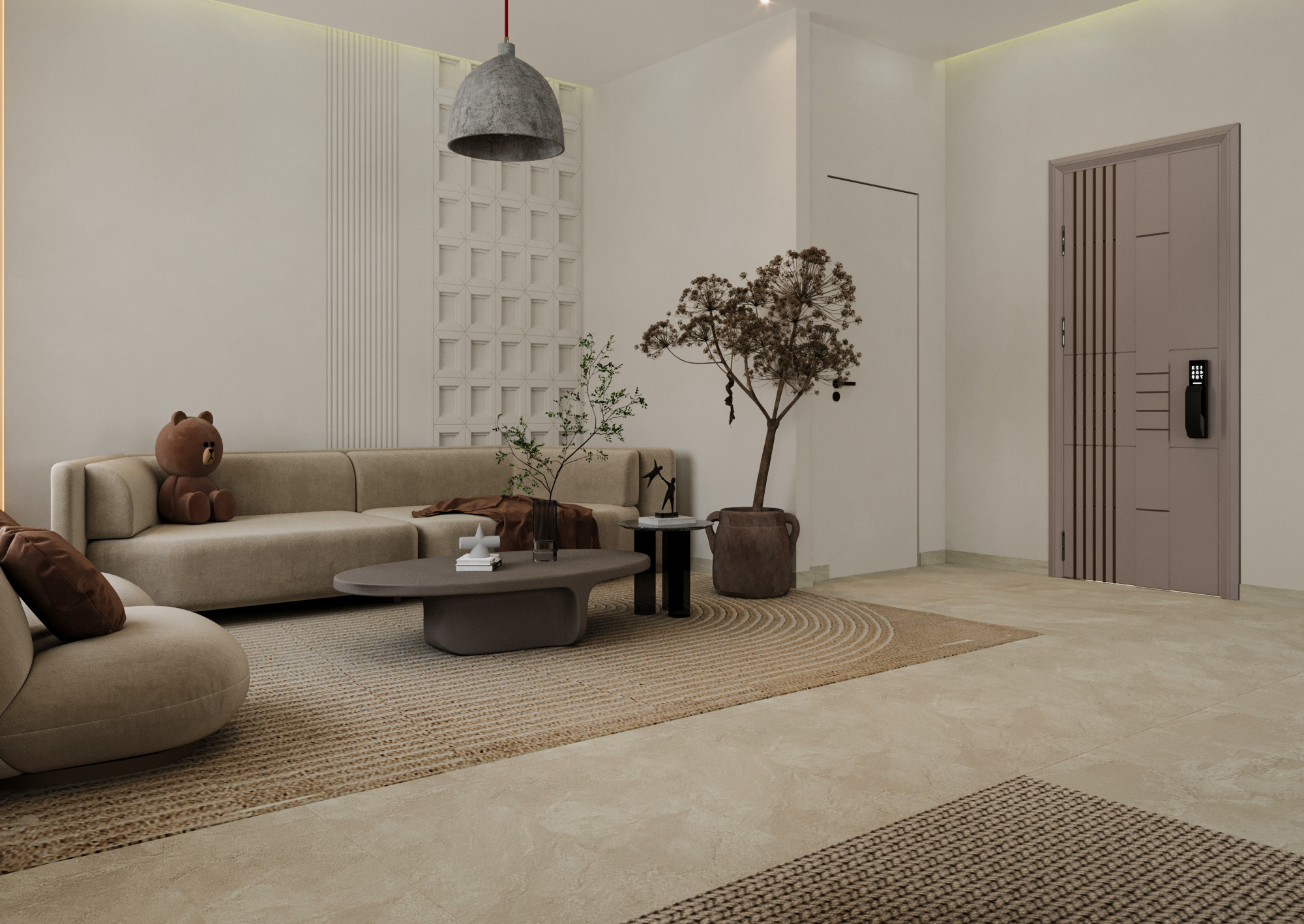 Modern boho living area 设计丨阿联酋迪拜丨LIVING AREA-5