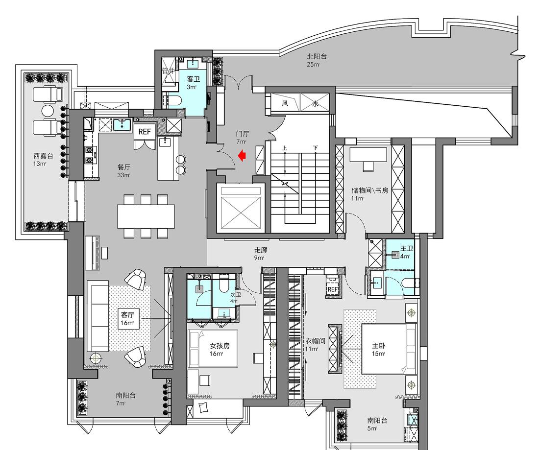 在地室内设计丨《构筑生活》丽都水岸大平层-22