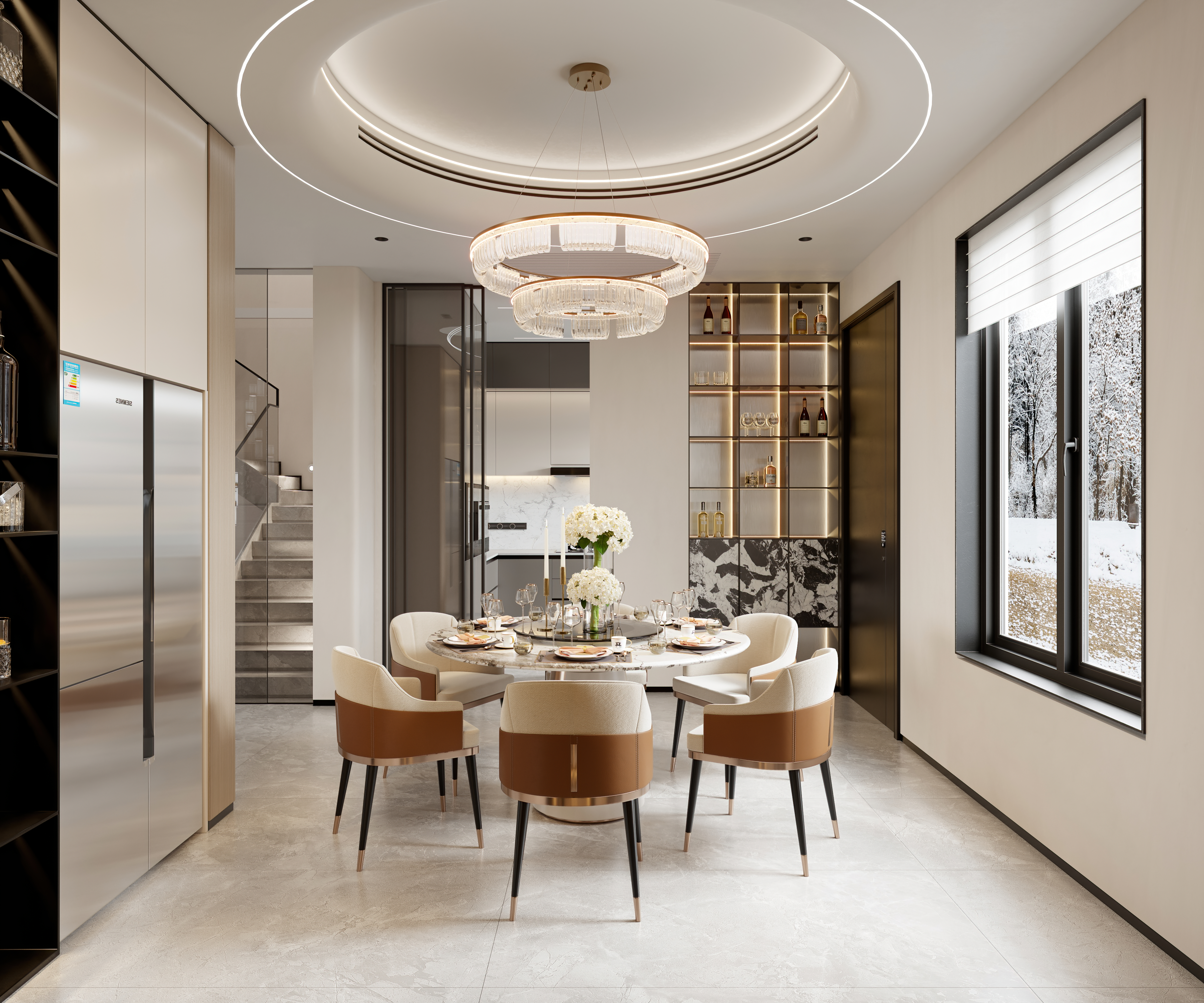 别墅 现代客餐厅-8