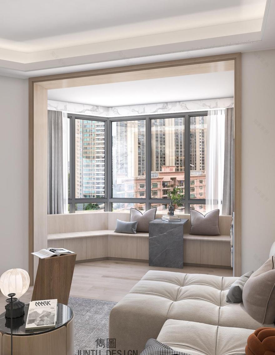 奶咖色日式原木风家居设计-8