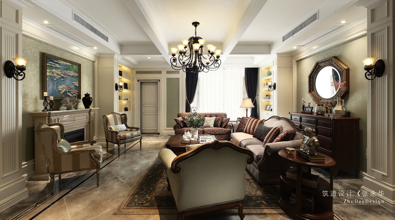 豪气美式全屋丨筑道设计-7