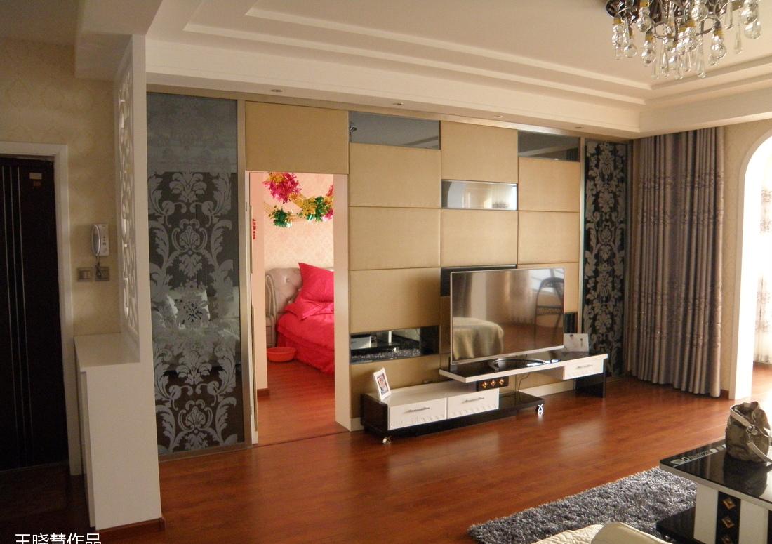 
实景案例一简欧软包隐形门电视墙 -6