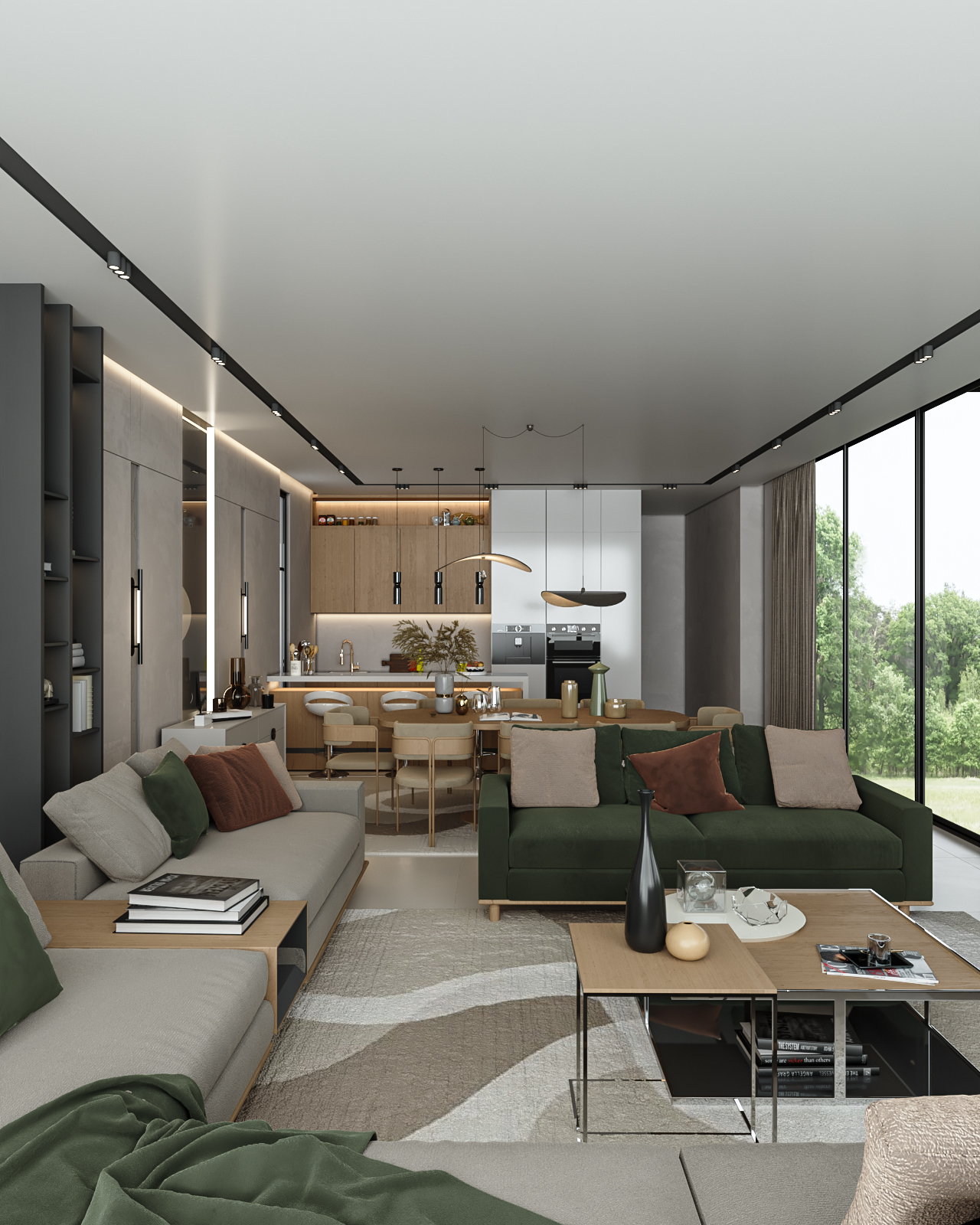 Luminous Contemporary chalet interior-4