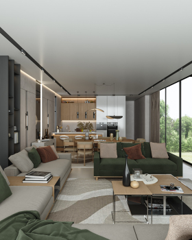 Luminous Contemporary chalet interior