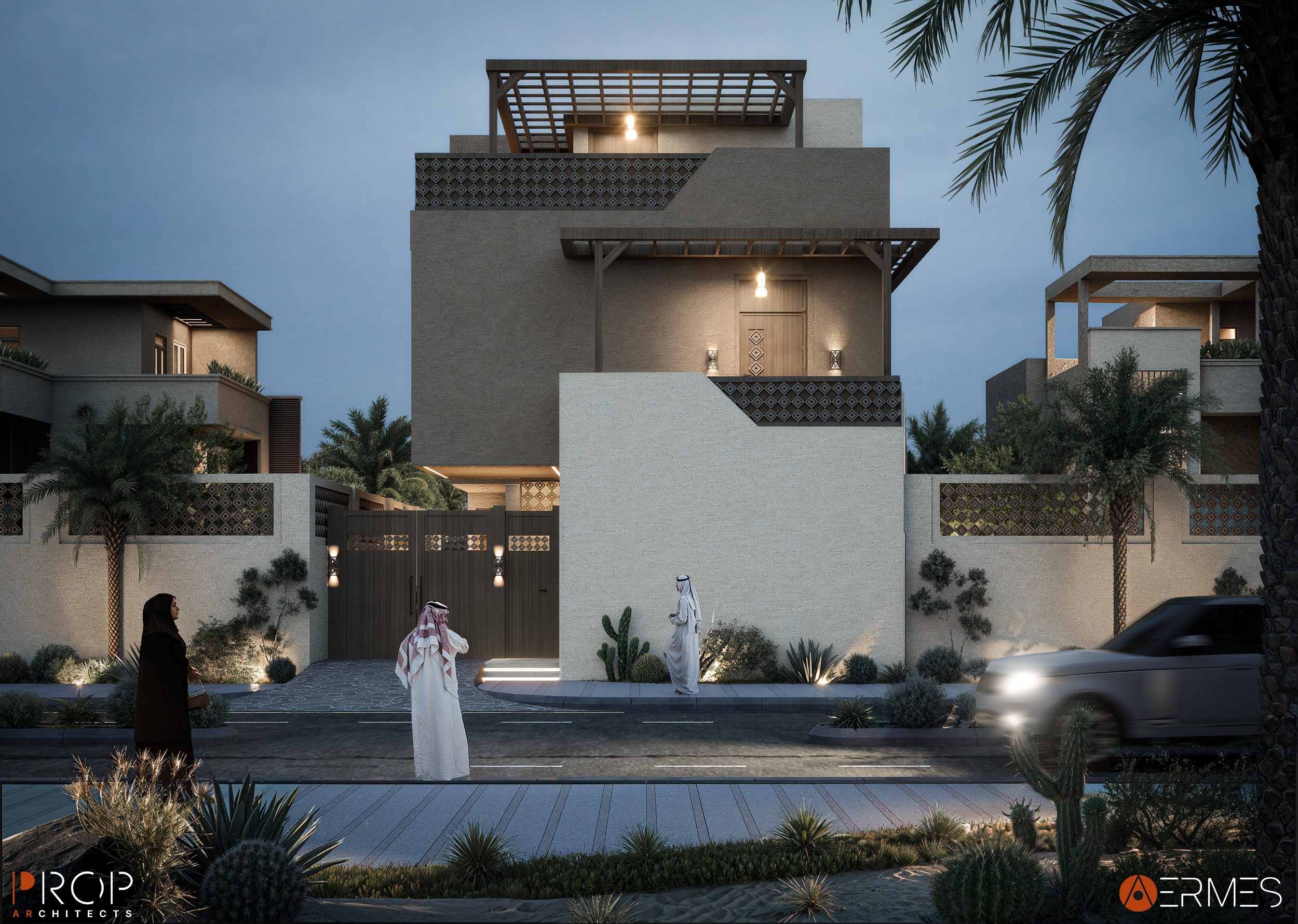 别墅外立面及景观丨沙特阿拉伯丨PROP & AERMES ARCHITECTS-8
