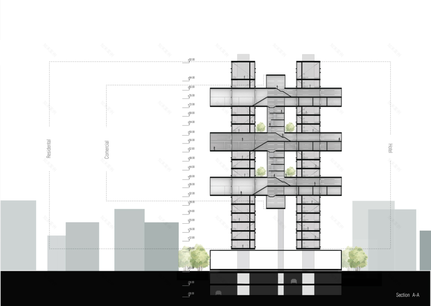 寄生之塔——融合商业、住宅与酒店的网格设计-16