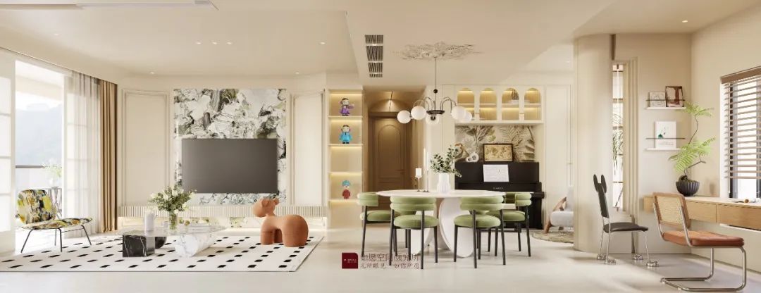 深圳如愿设计丨深业新岸线160㎡，清新奶油色的绿野仙踪 / Wizard of Oz-5