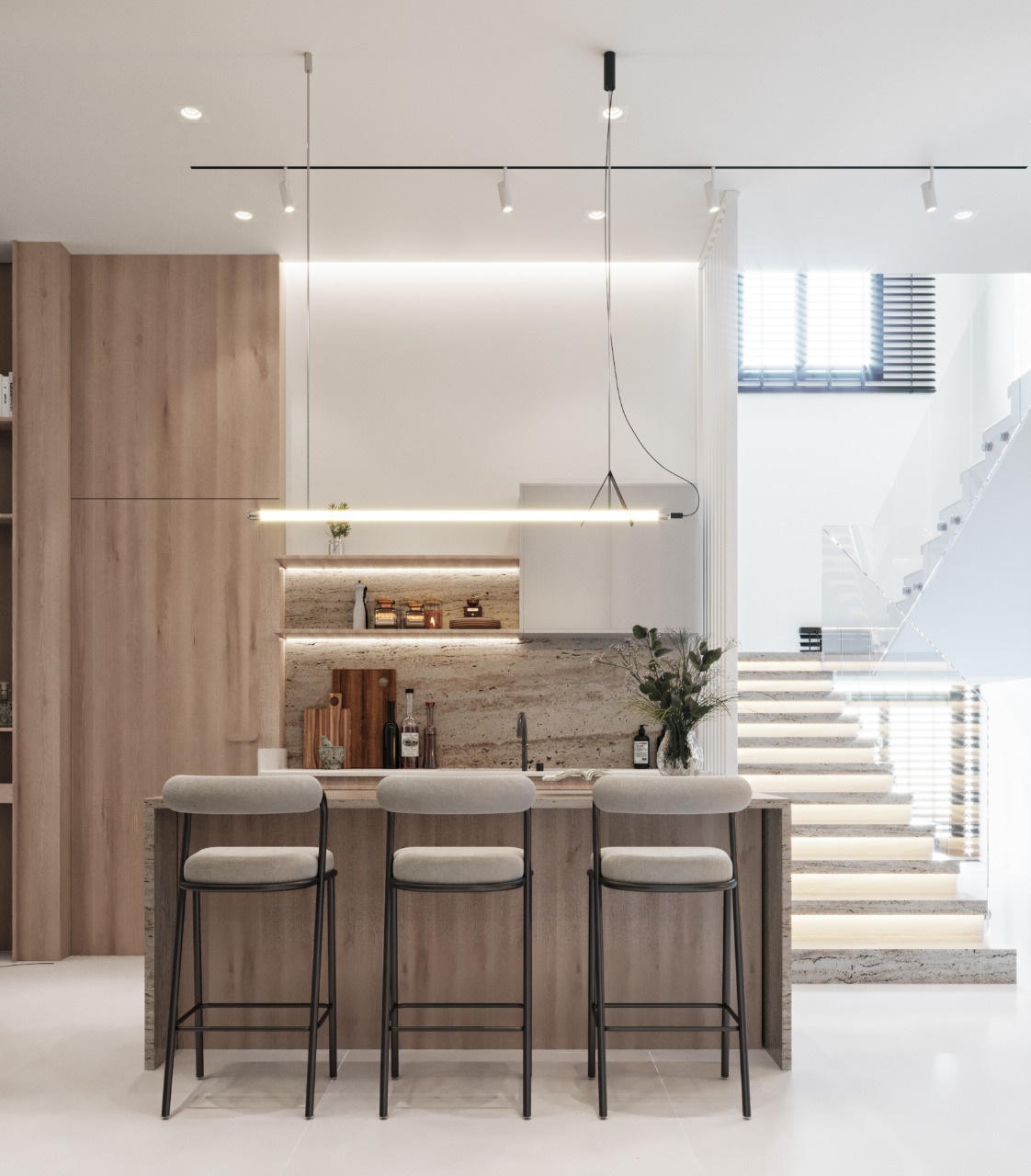 Hall design with aquarium-14