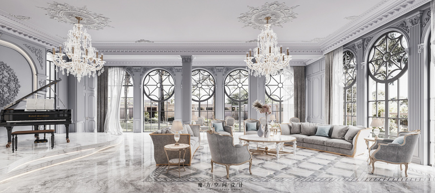 法式轻奢成都别墅设计丨中国成都丨魔方空间设计-11