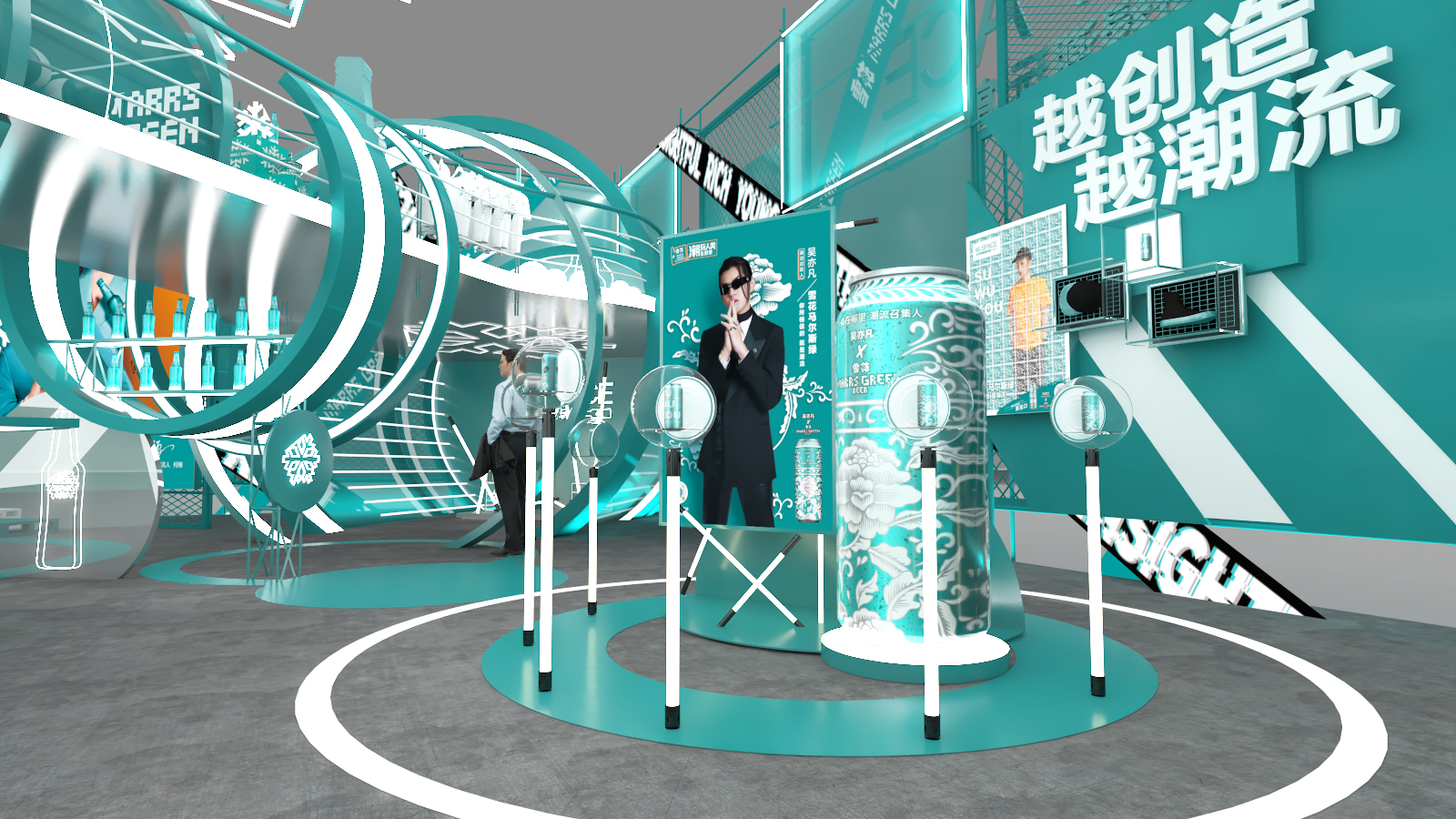 2020 华润雪花马尔斯绿啤酒展台设计-12