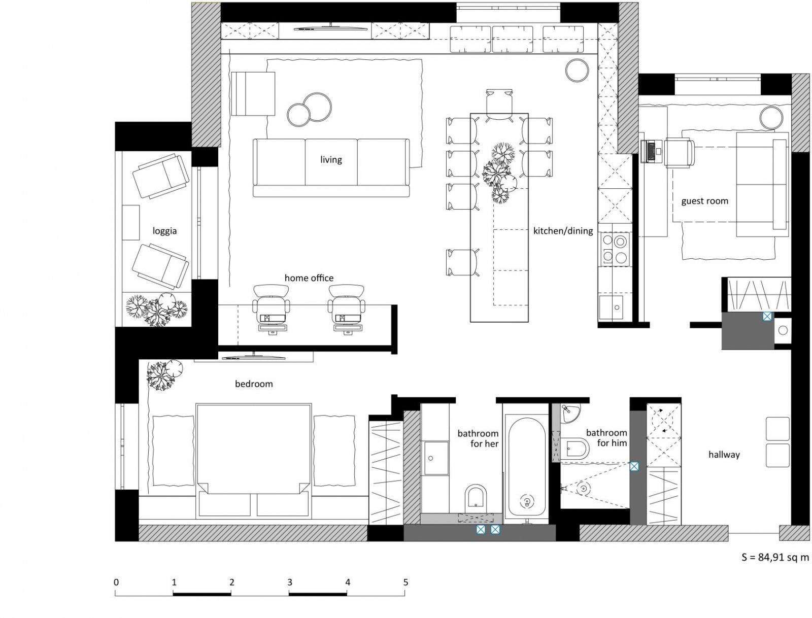 基辅85㎡开敞式住宅  K Band Studio-15