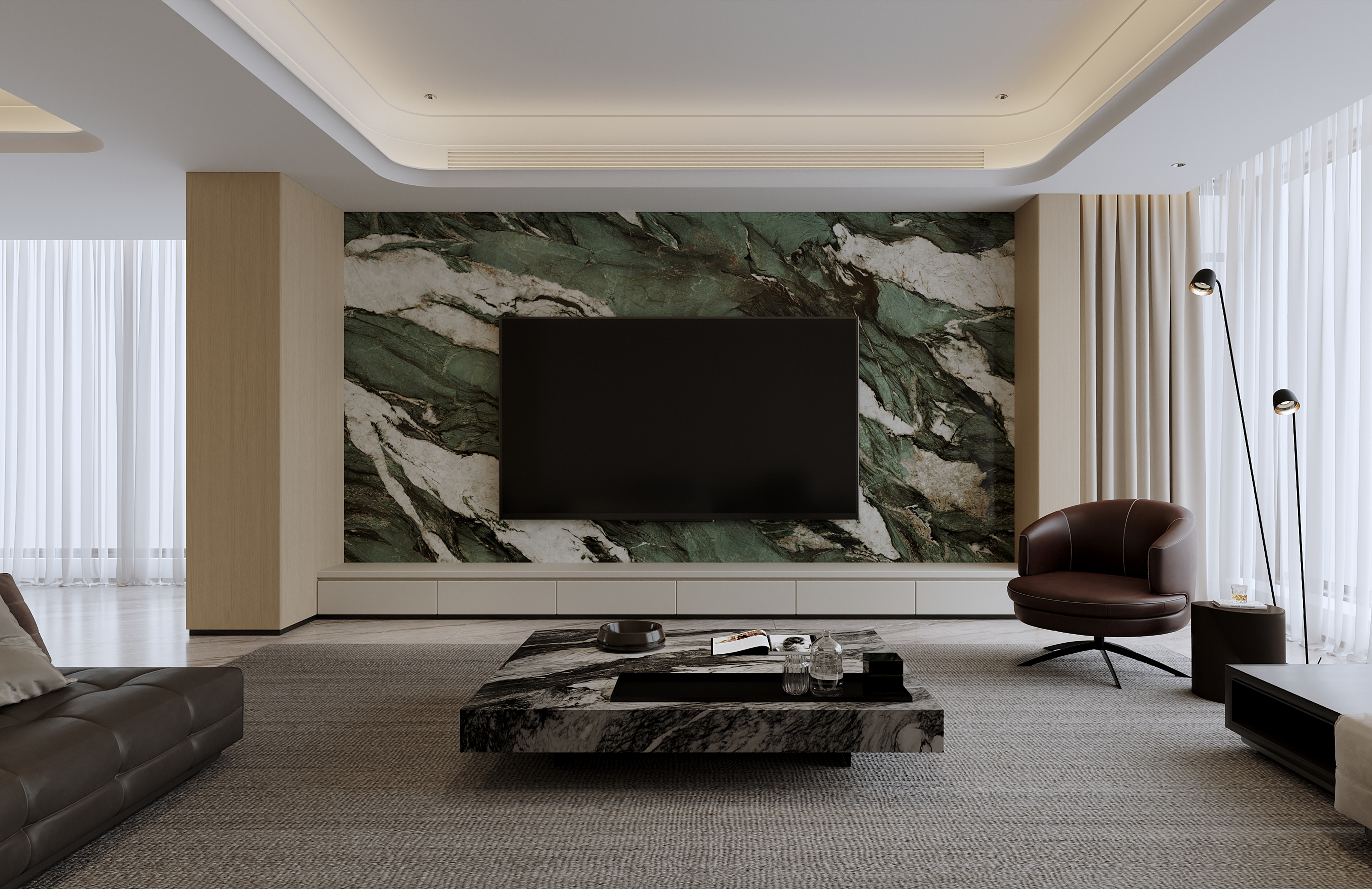 沈阳 金地名京214㎡  现代原木风效果表现-0