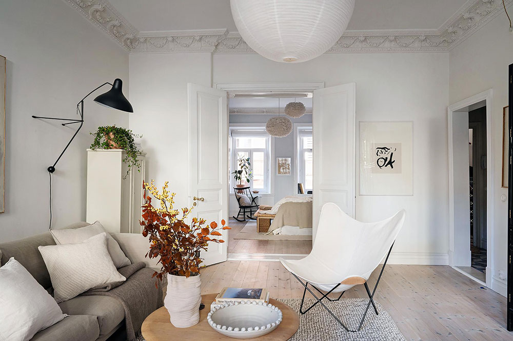 瑞典 76 平米公寓的温暖秋日内饰设计-6