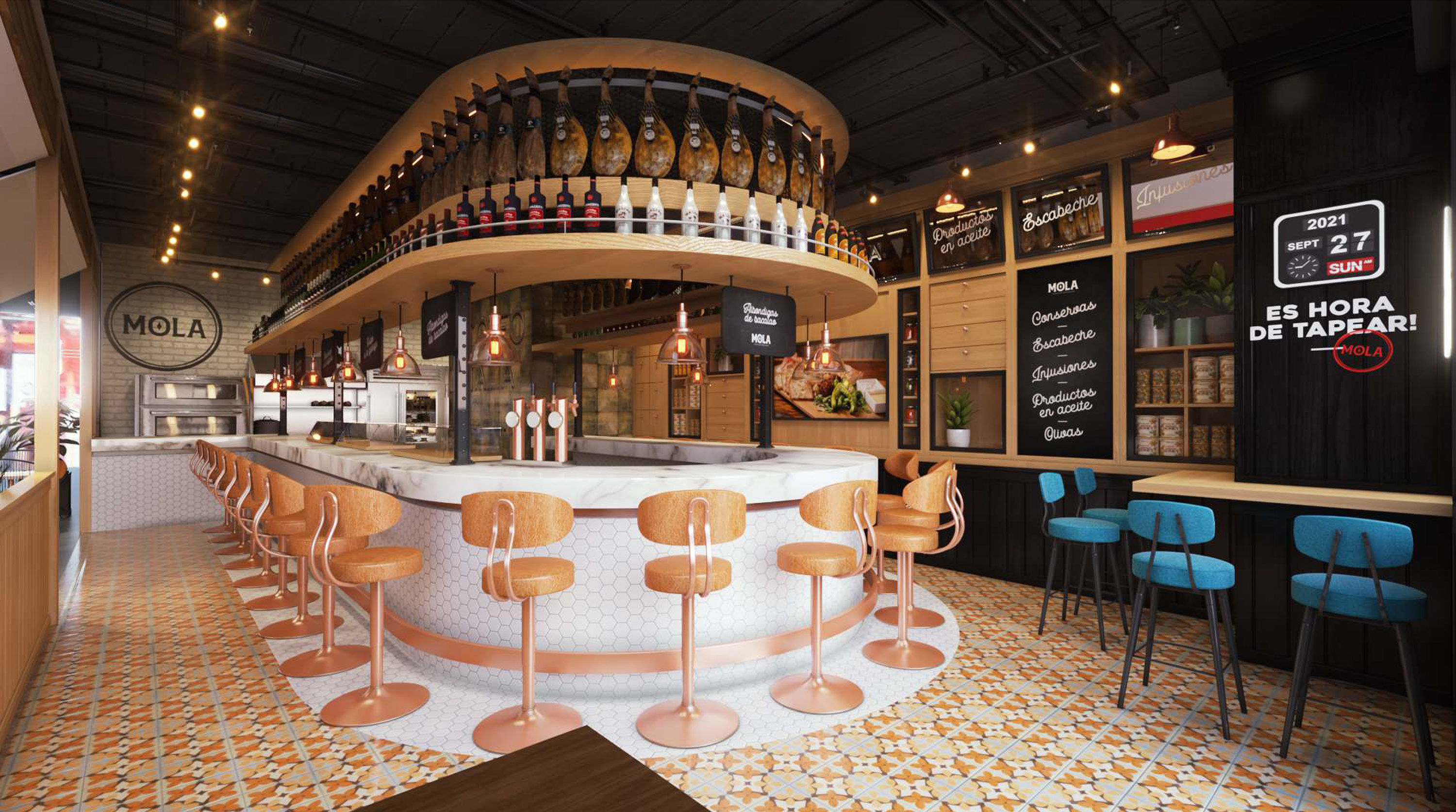 MOLA Tapas de Mercado 室内设计-25