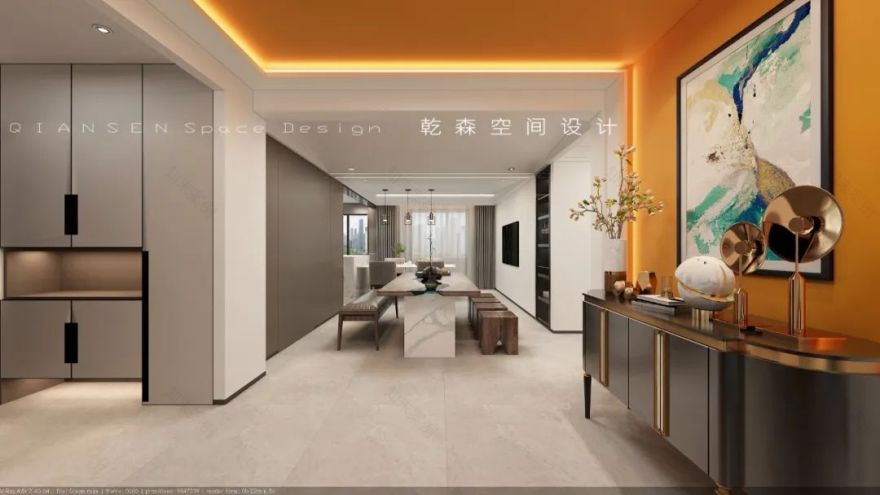 富华公馆极简空间艺术,温暖橙色营造幸福氛围-25