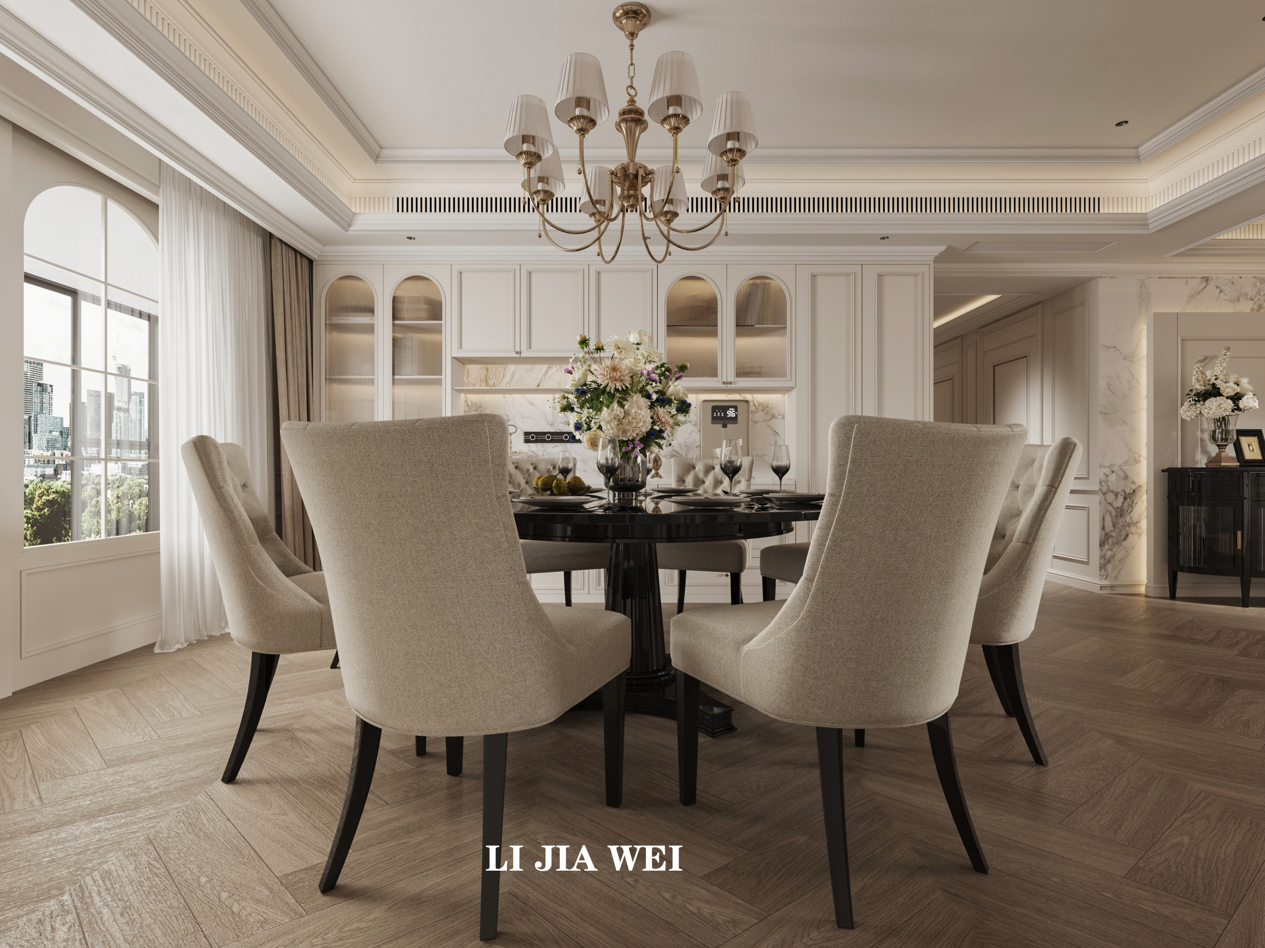 法式客厅餐厅-2