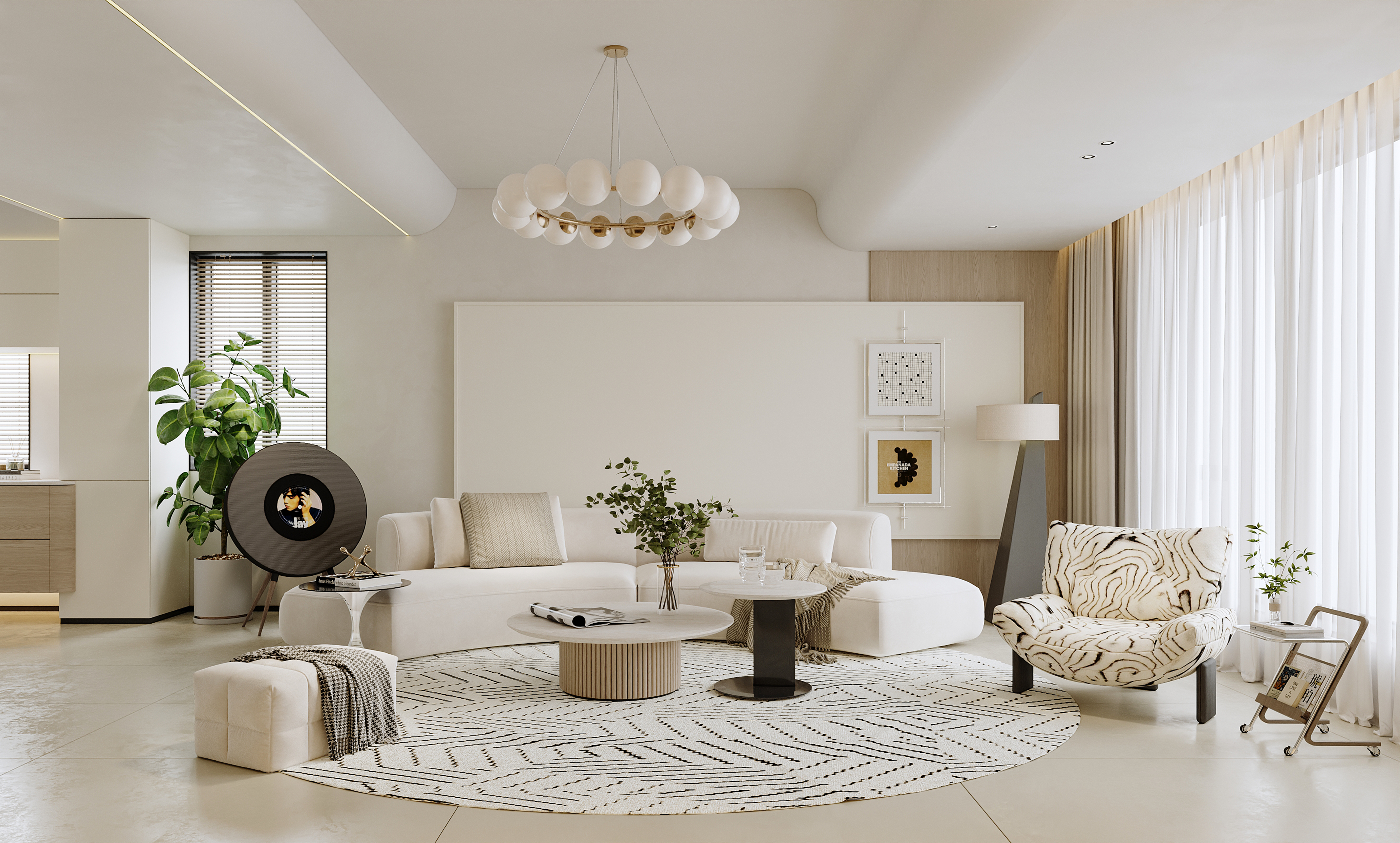 武汉 五矿澜悦云玺157㎡ 奶油风效果表现-1