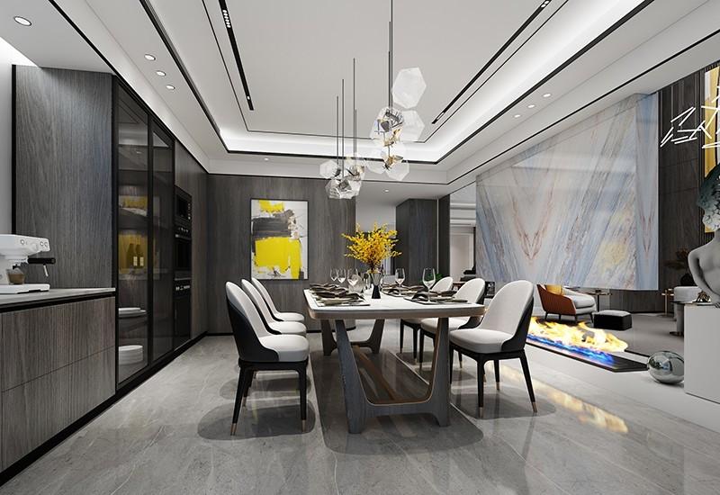 轻奢复式公寓，演绎现代色彩美学-7