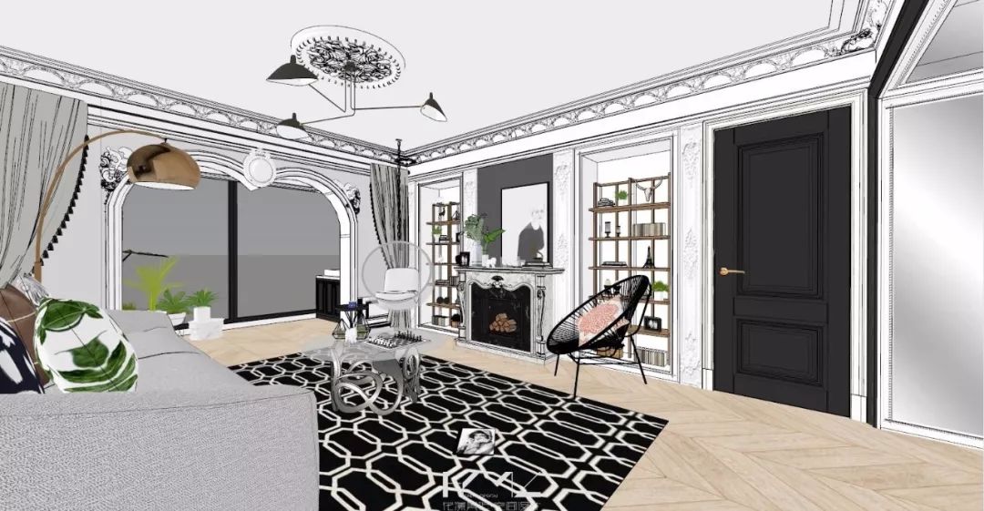 南京现代混搭风格客厅,360°旋转电视架酷炫登场-49