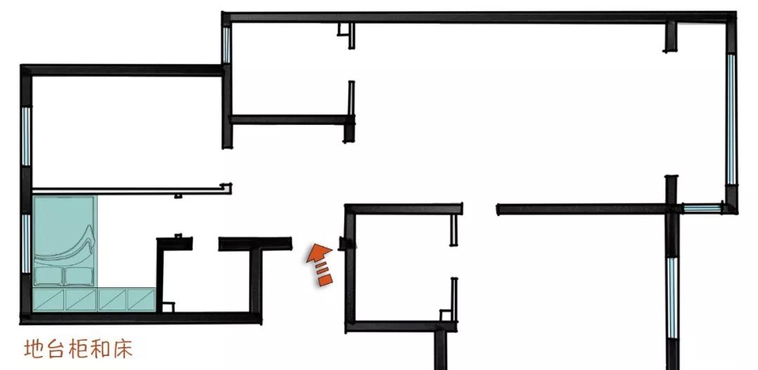 莫兰迪色系撞色设计,打造 107㎡三室一厅的时尚空间-27