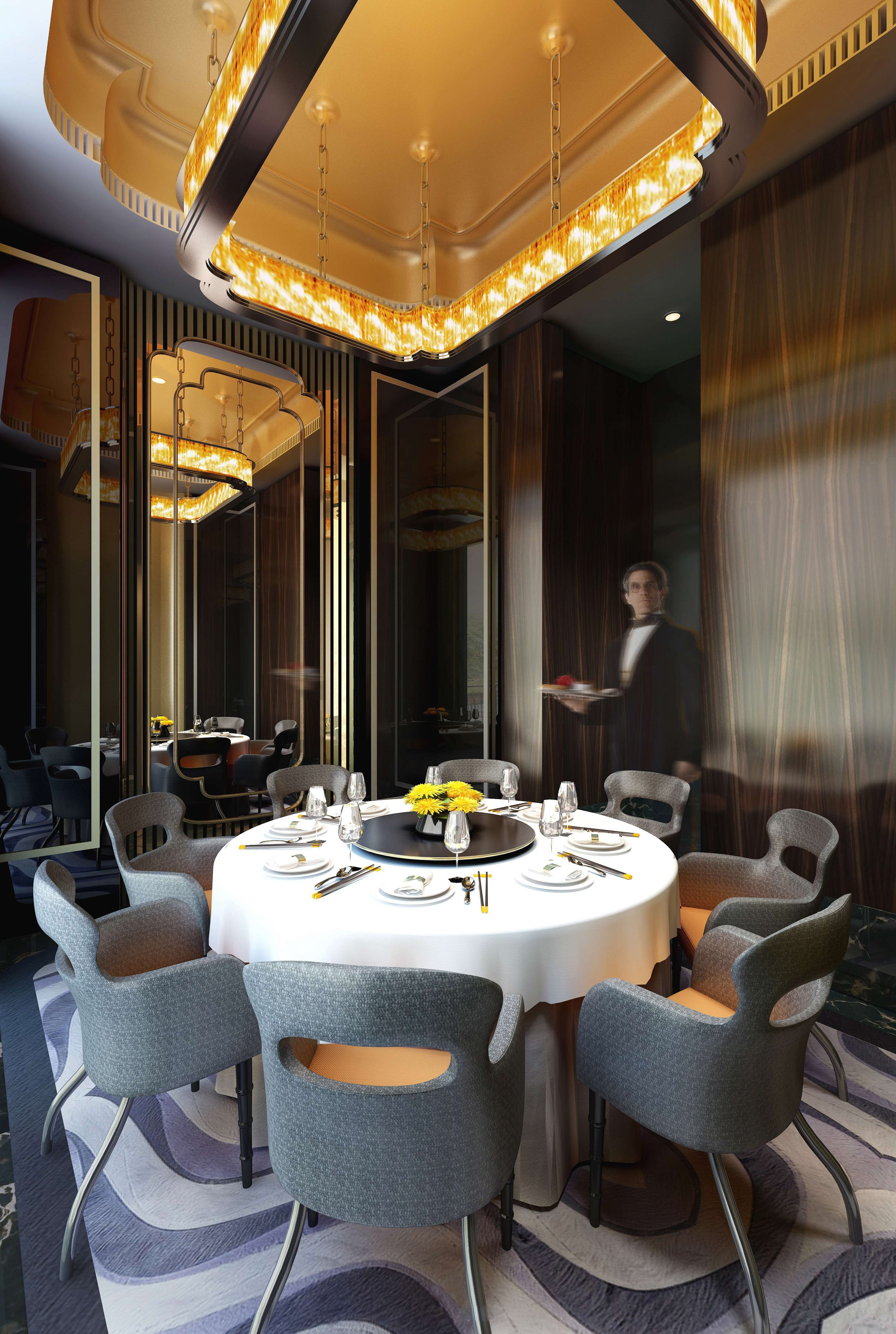 新中式风格奢华酒店餐厅 会所包房 包厢 包间 高清效果-2-4