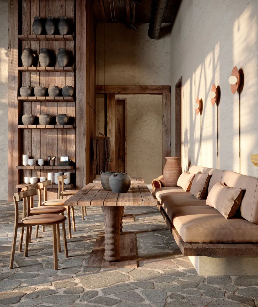 美式侘寂风餐厅设计丨YanaPrydalna-1