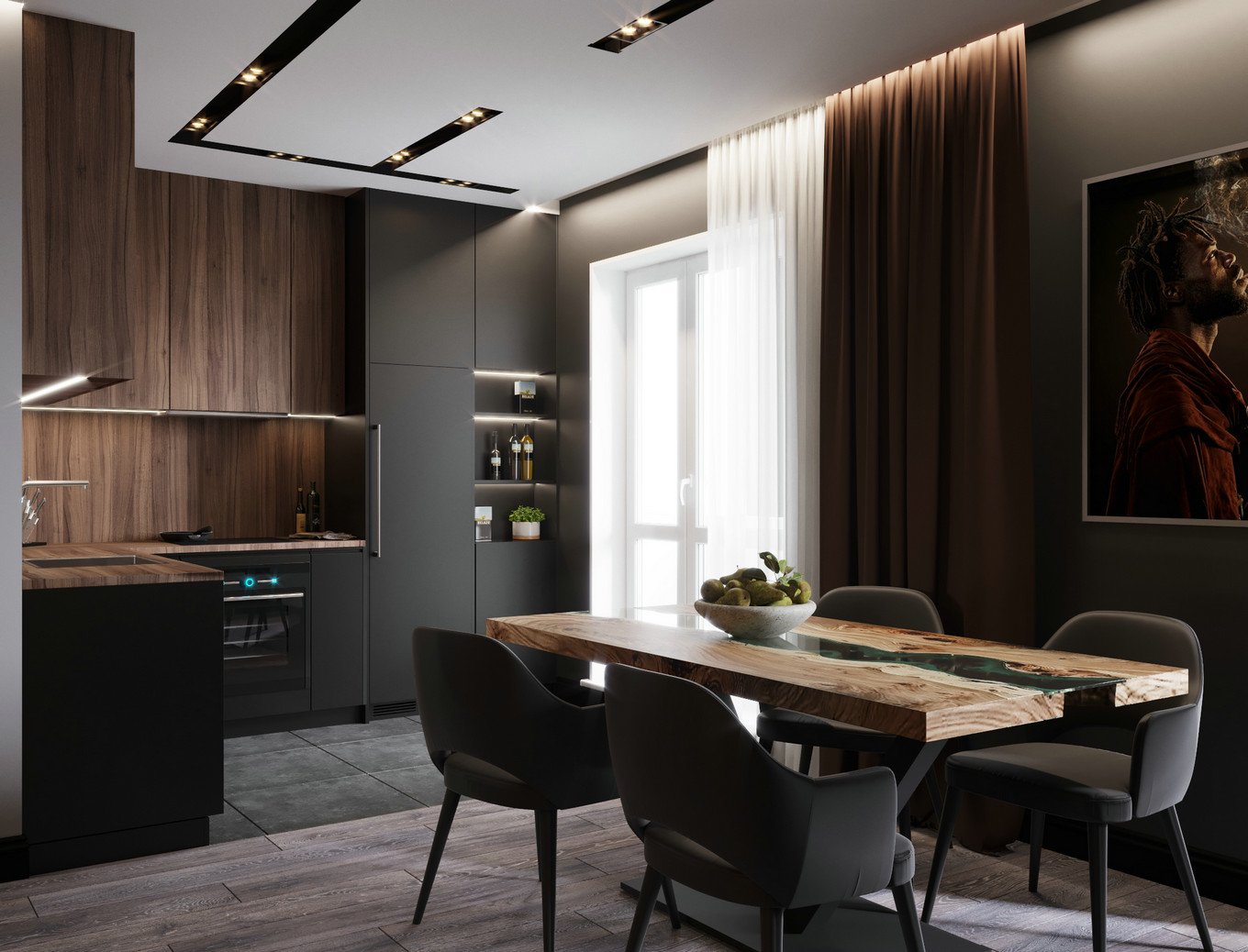 白俄罗斯暗黑系小户型设计 | ДиКинг-8