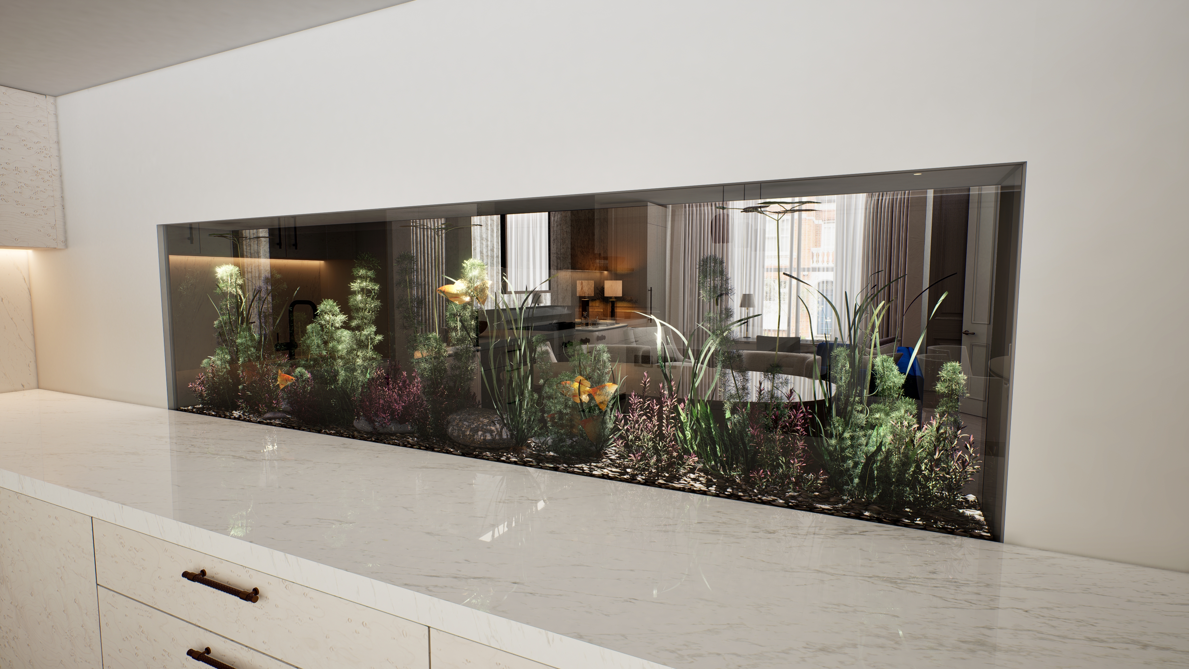 Kitchen & Living Area Visualization — Richmond, UK-24