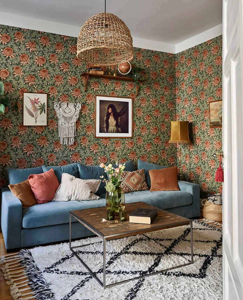 瑞典百年公寓的复古花卉之旅-4