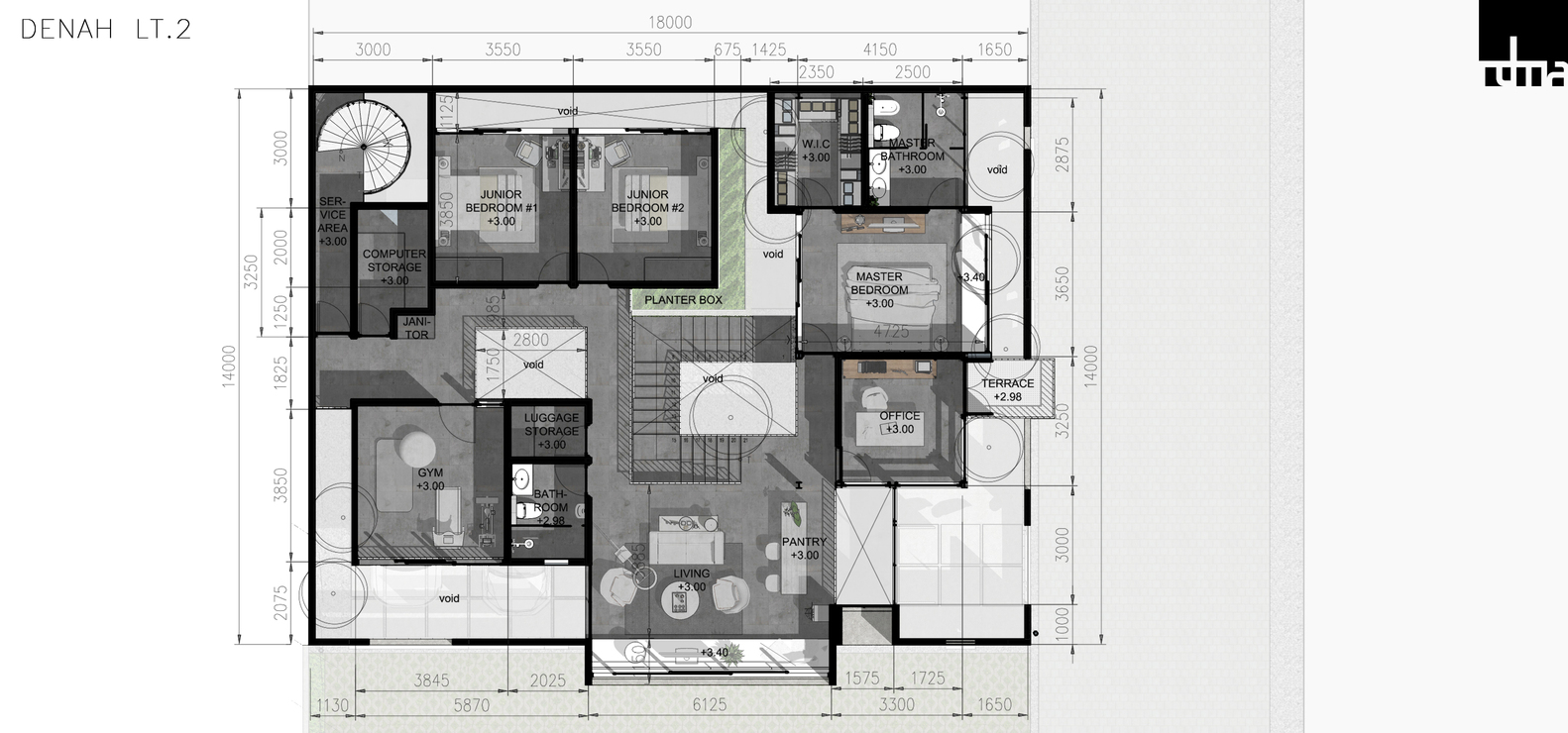 私密而明亮 | 印尼 Cube House 的现代设计-37