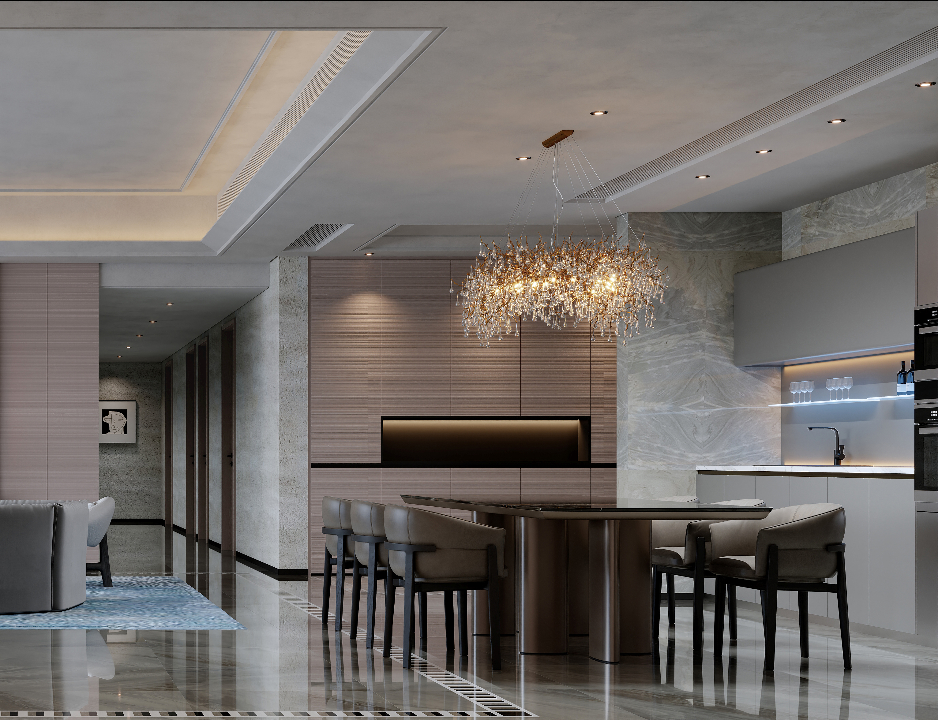 现代家装渲染  鹏大空间丨鹏大空间（设计:杨俊）-10